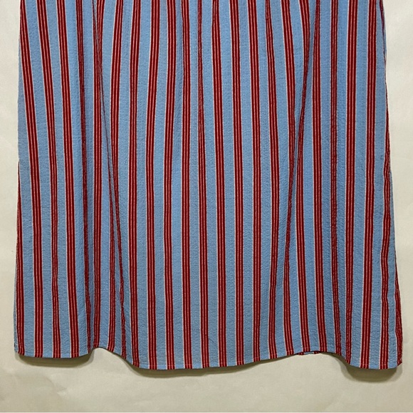 ROOLEE PLUS ADDISON BUTTON MIDI MODEST STRIPED SKIRT - Picture 9 of 16